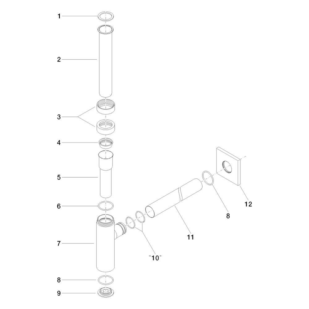 Dornbracht Geruchverschluss 1 1/4" eckig, Dark Platinum gebürstet, 10060780-99... DORNBRACHT-10060780-99 4029011795343 (Abb. 5)