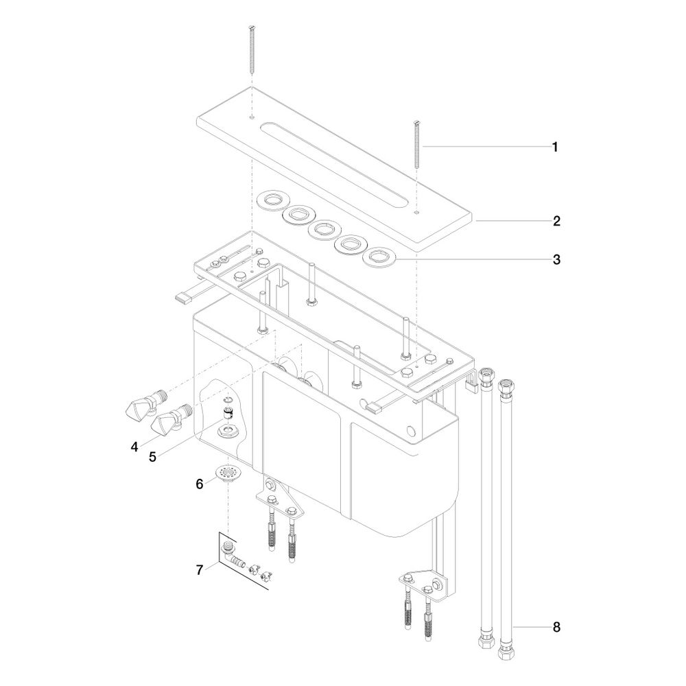 Dornbracht Montagesystem Perfecto höhenjustierbar G 1/2" Montageplatte 566x144mm... DORNBRACHT-1261497090 4029011706233 (Abb. 5)
