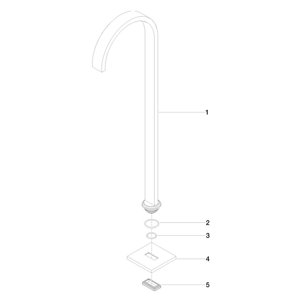 Dornbracht Wannenauslauf Mem, ohne Umstellung für freistehende Montage, 280mm, ... DORNBRACHT-13672780-43 4099477488080 (Abb. 5)