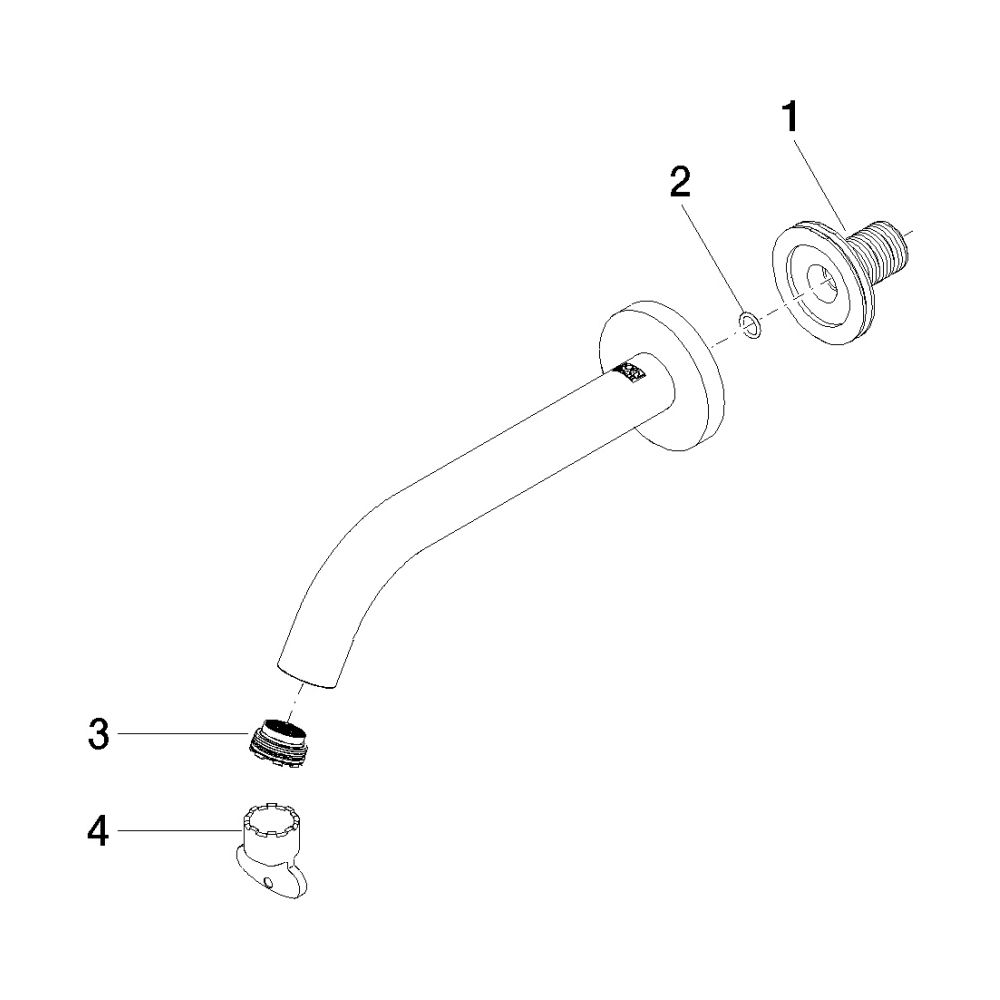 Dornbracht Wannenauslauf Meta für Wandmontage, Ausladung 200mm, Anschluss 1/2",... DORNBRACHT-13801660-00 4029011761553 (Abb. 5)