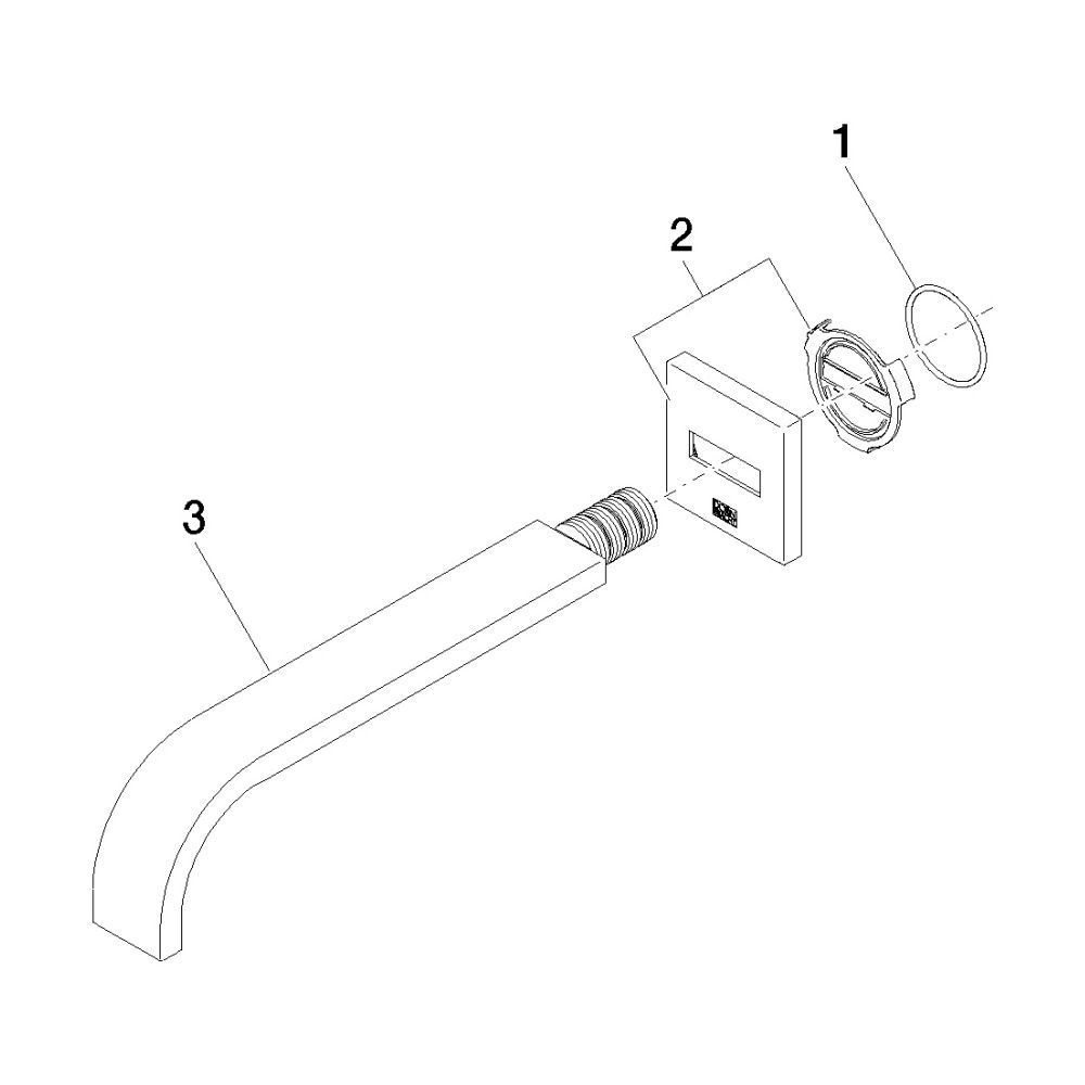 Dornbracht Wannenauslauf Mem, eckig, für Wandmontage, Ausladung 220mm, max. 38,... DORNBRACHT-13801782-28 4029011896927 (Abb. 5)