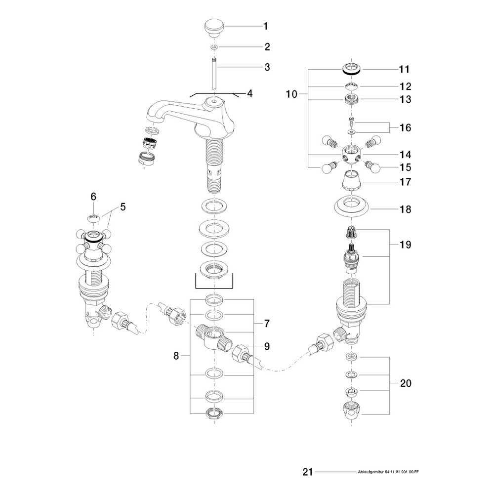 Dornbracht Waschtisch-Dreilochbatterie Madison mit Ablaufgarnitur, Ausladung 13... DORNBRACHT-20700360-08 4029011188077 (Abb. 5)