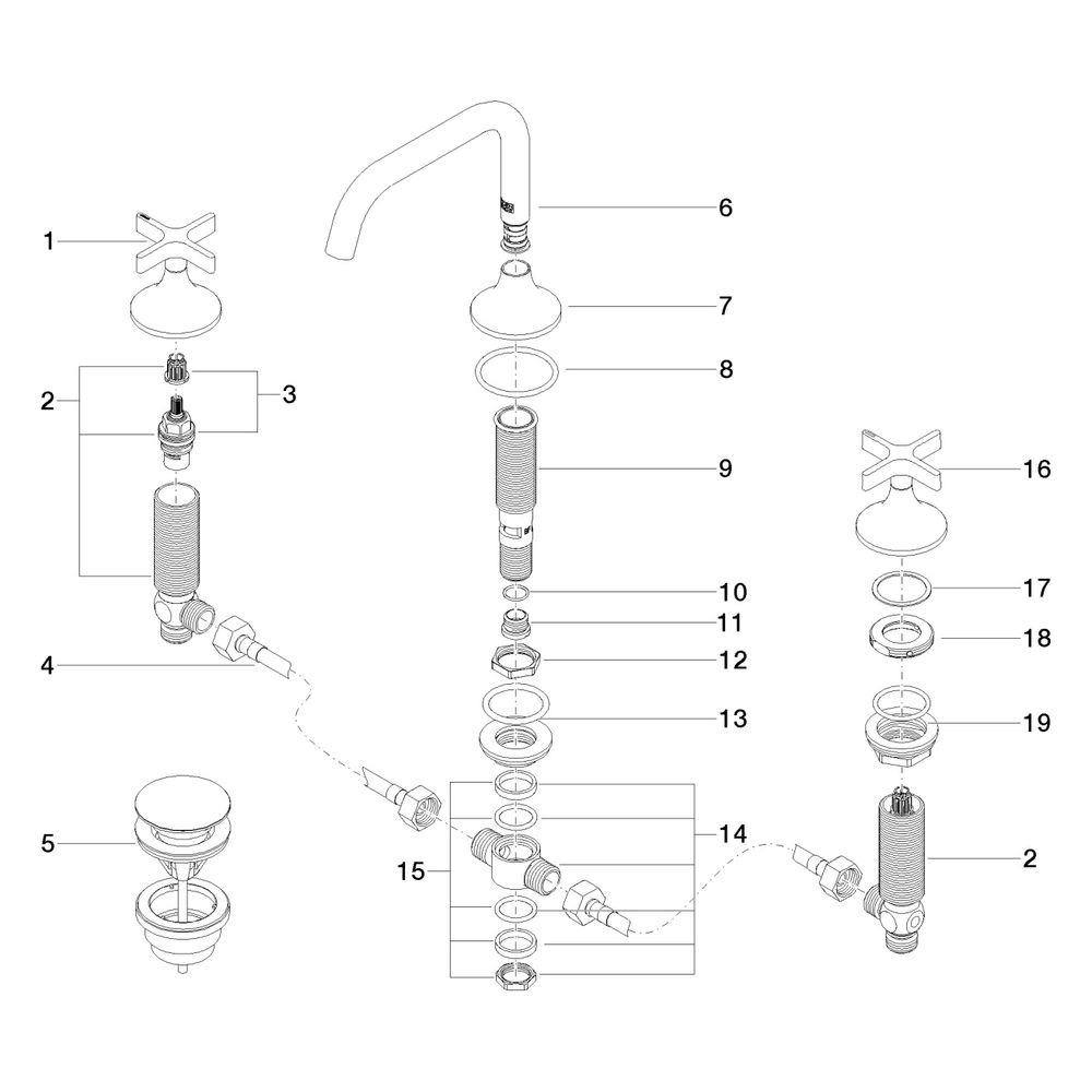 Dornbracht Waschtisch-Dreilochbatterie Vaia mit Ablaufgarnitur, 165mm, schwenkb... DORNBRACHT-20705809-19 4099477003542 (Abb. 5)