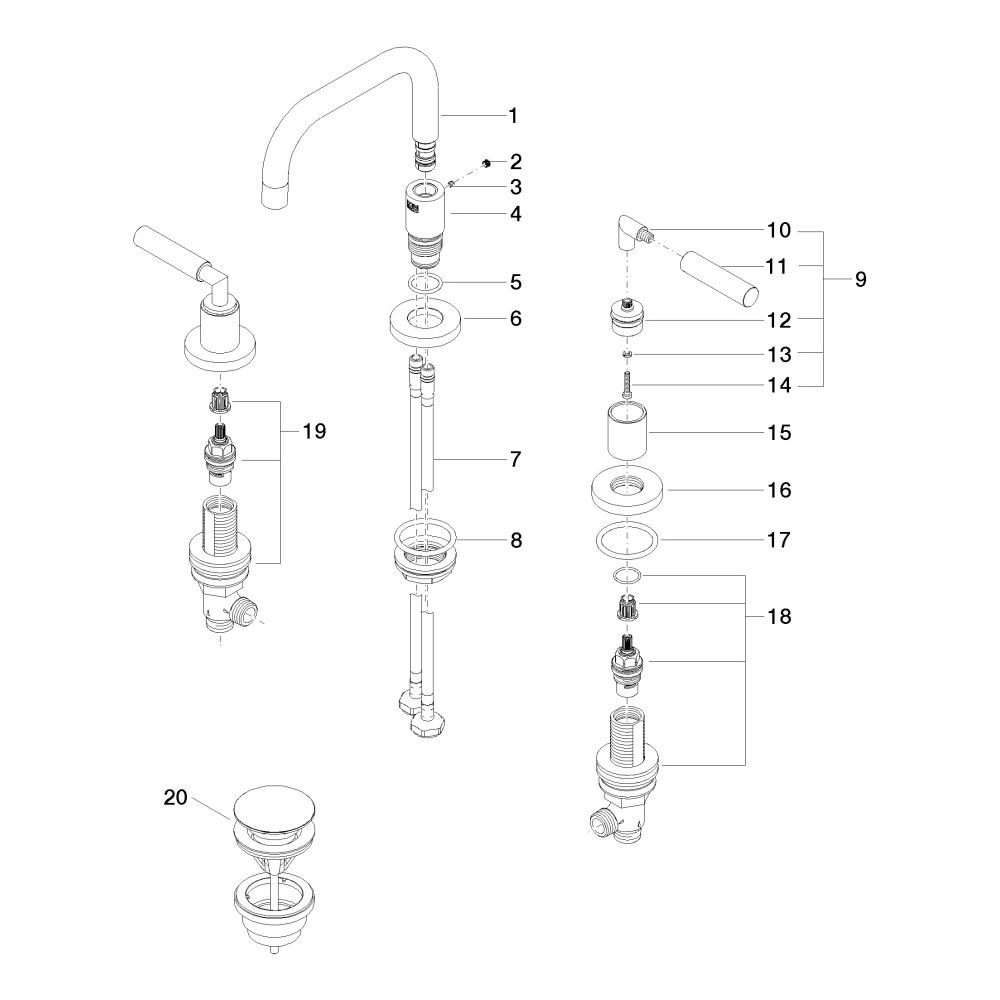 Dornbracht Waschtisch-Dreilochbatterie Tara mit Ablaufgarnitur, schwenkbar, 166... DORNBRACHT-20705882-28 4029011973307 (Abb. 5)
