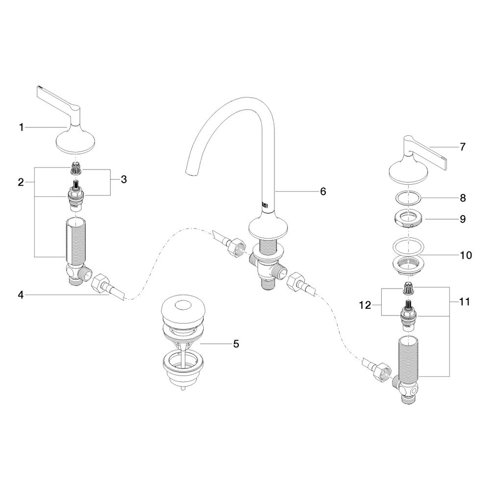 Dornbracht Waschtisch-Dreilochbatterie Vaia mit Ablaufgarnitur, 168mm, schwenkb... DORNBRACHT-20713819-00 4029011737299 (Abb. 5)