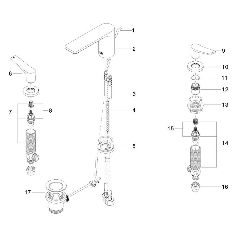 Dornbracht Waschtisch-Dreilochbatterie Lissé starrer Auslauf 130mm, 5,7l/min, P... DORNBRACHT-20713845-06 4029011711442 (Abb. 5)
