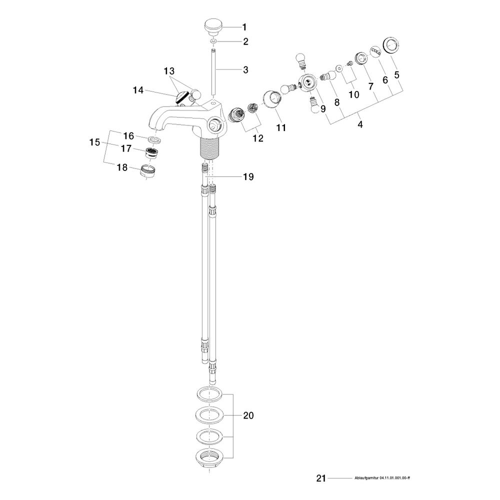 Dornbracht Waschtisch-Einlochbatterie Madison mit Ablaufgarnitur, Ausladung 130... DORNBRACHT-22500360-00 4029011197277 (Abb. 5)