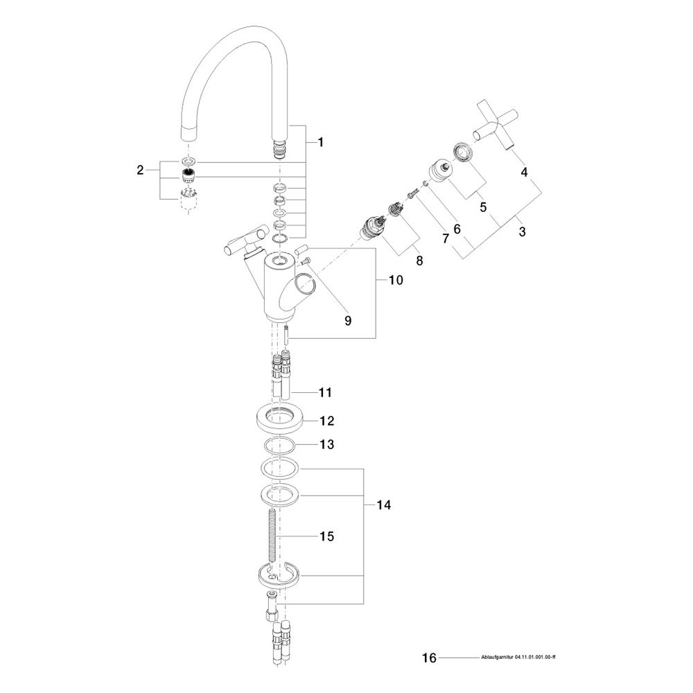 Dornbracht Waschtisch-Einlochbatterie Tara mit Ablaufgarnitur, schwenkbar, 165m... DORNBRACHT-22513892-06 4029011519178 (Abb. 5)