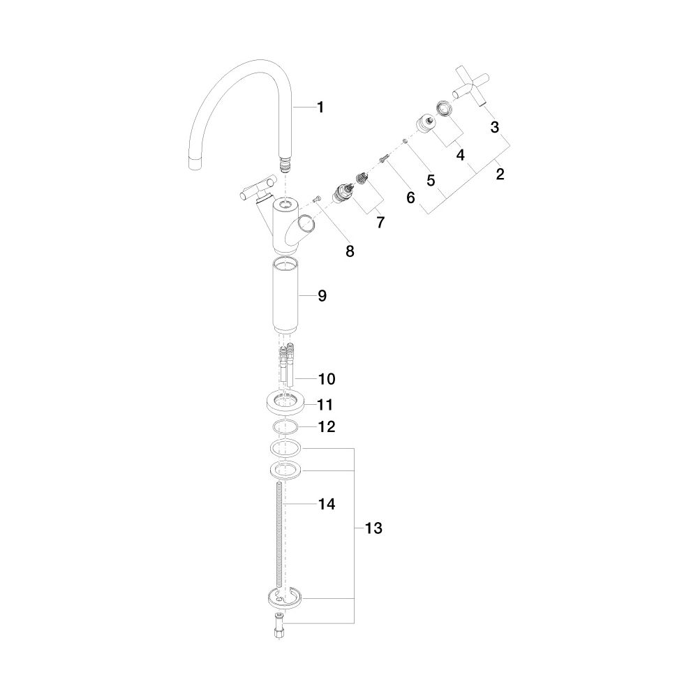 Dornbracht Waschtisch-Einlochbatterie Tara, erhöhter Standfuß, 200mm, max. 7l/m... DORNBRACHT-22533892-28 4029011897504 (Abb. 5)