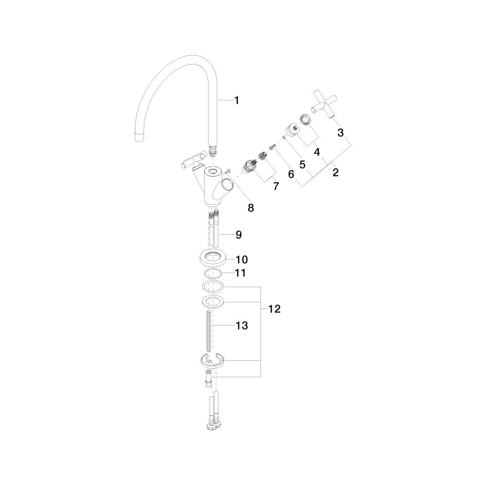 Dornbracht Einlochbatterie Tara schwenkbar, Ausladung 235mm, max. 7l/min, Dark ... DORNBRACHT-22815892-39 4099477399683 (Abb. 6)
