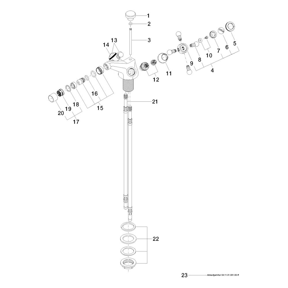 Dornbracht Bidet-Einlochbatterie Madison mit Ablaufgarnitur, Ausladung 125mm, M... DORNBRACHT-24510360-09 4029011203824 (Abb. 5)