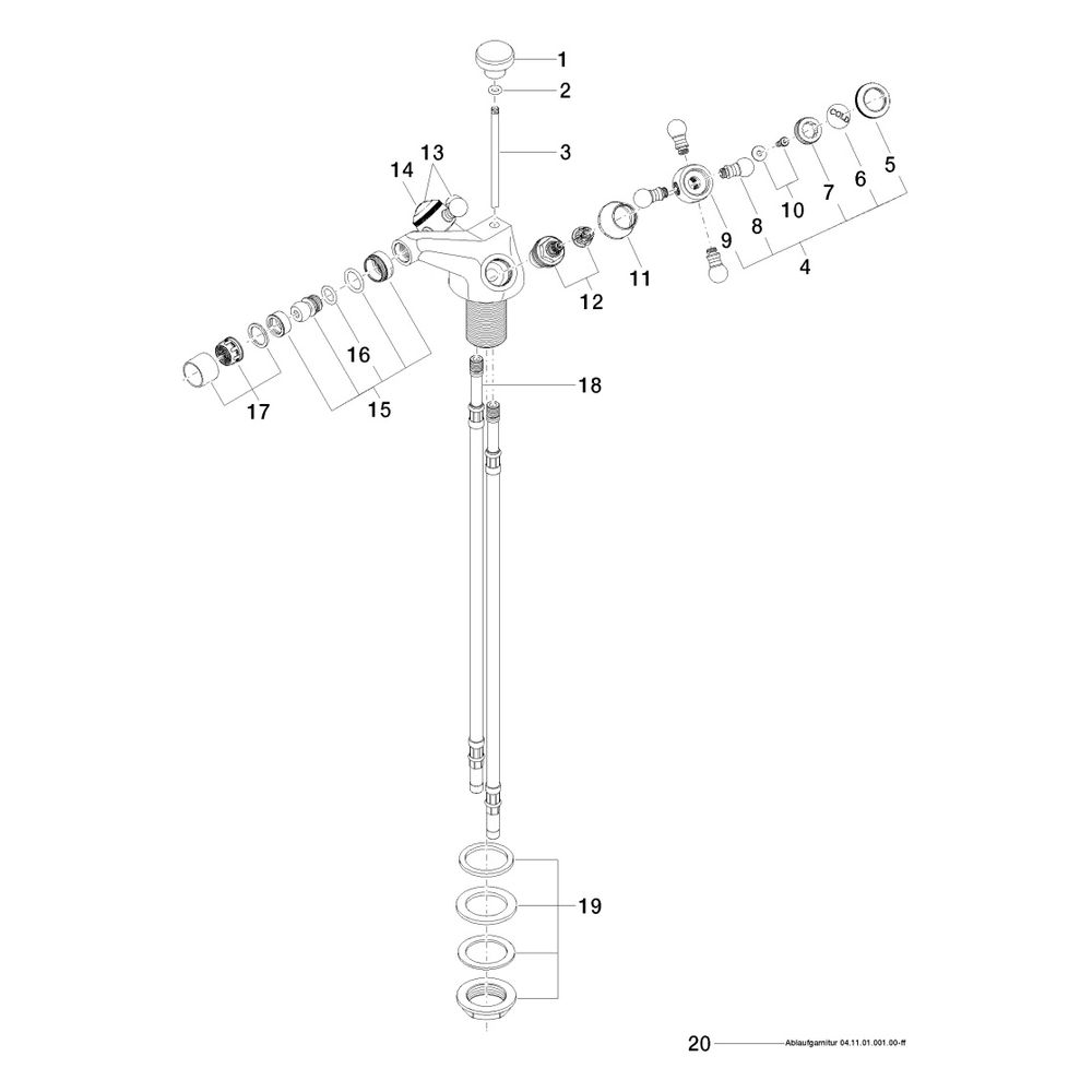 Dornbracht Bidet-Einlochbatterie Madison mit Ablaufgarnitur, Ausladung 125mm, D... DORNBRACHT-24510360-43 4099477488660 (Abb. 5)