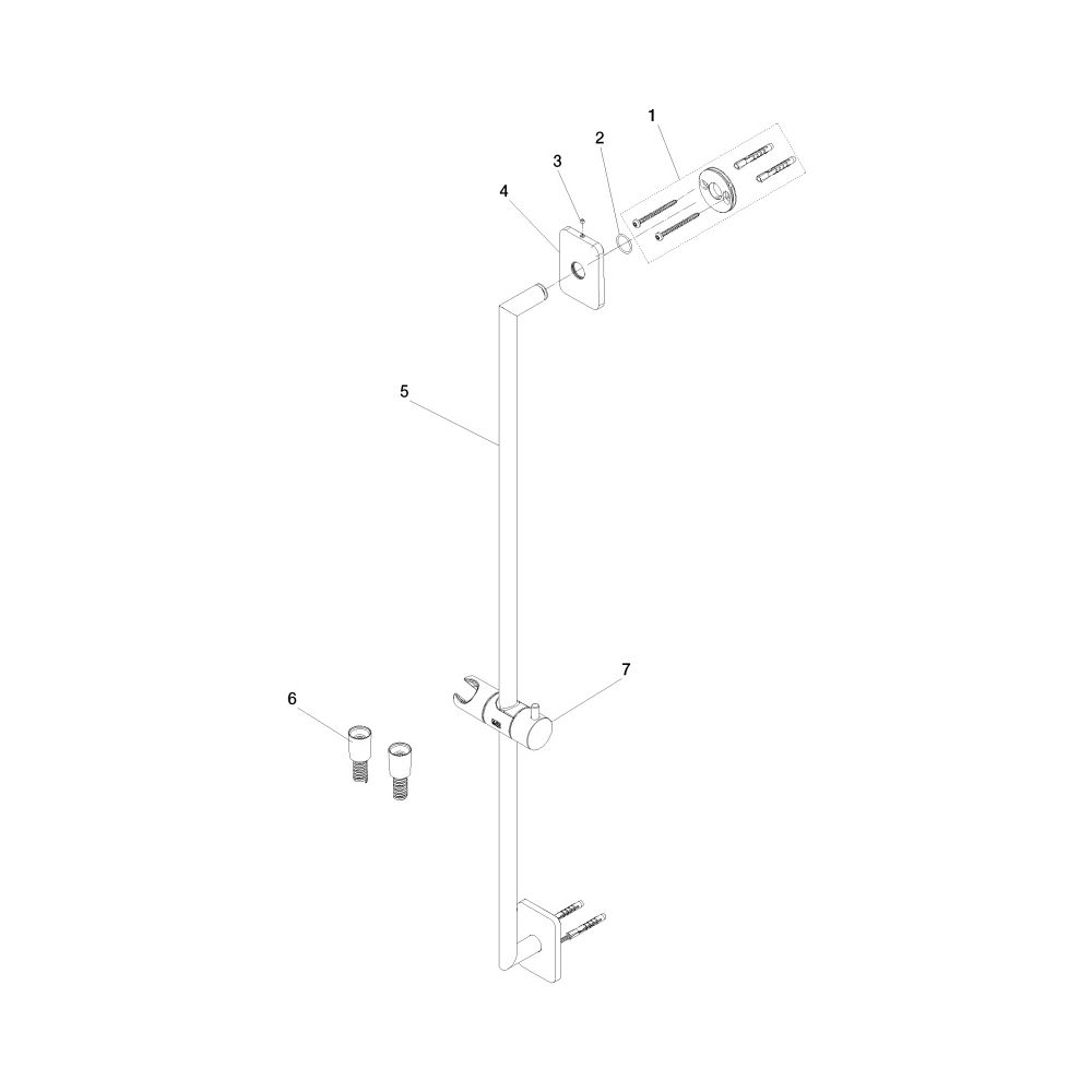 Dornbracht Duschgarnitur Lulu Wandrohr mit Schieber Metallschlauch 1750mm, Chro... DORNBRACHT-26412710-00 4099477409085 (Abb. 5)