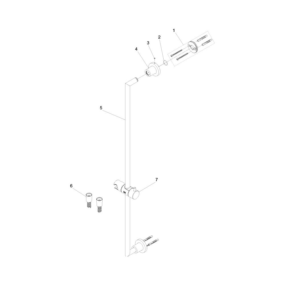 Dornbracht Duschgarnitur Tara, Stichmaß 800mm, 1750mm Schlauch, Chrom gebürstet... DORNBRACHT-26412892-93 4099477413655 (Abb. 5)