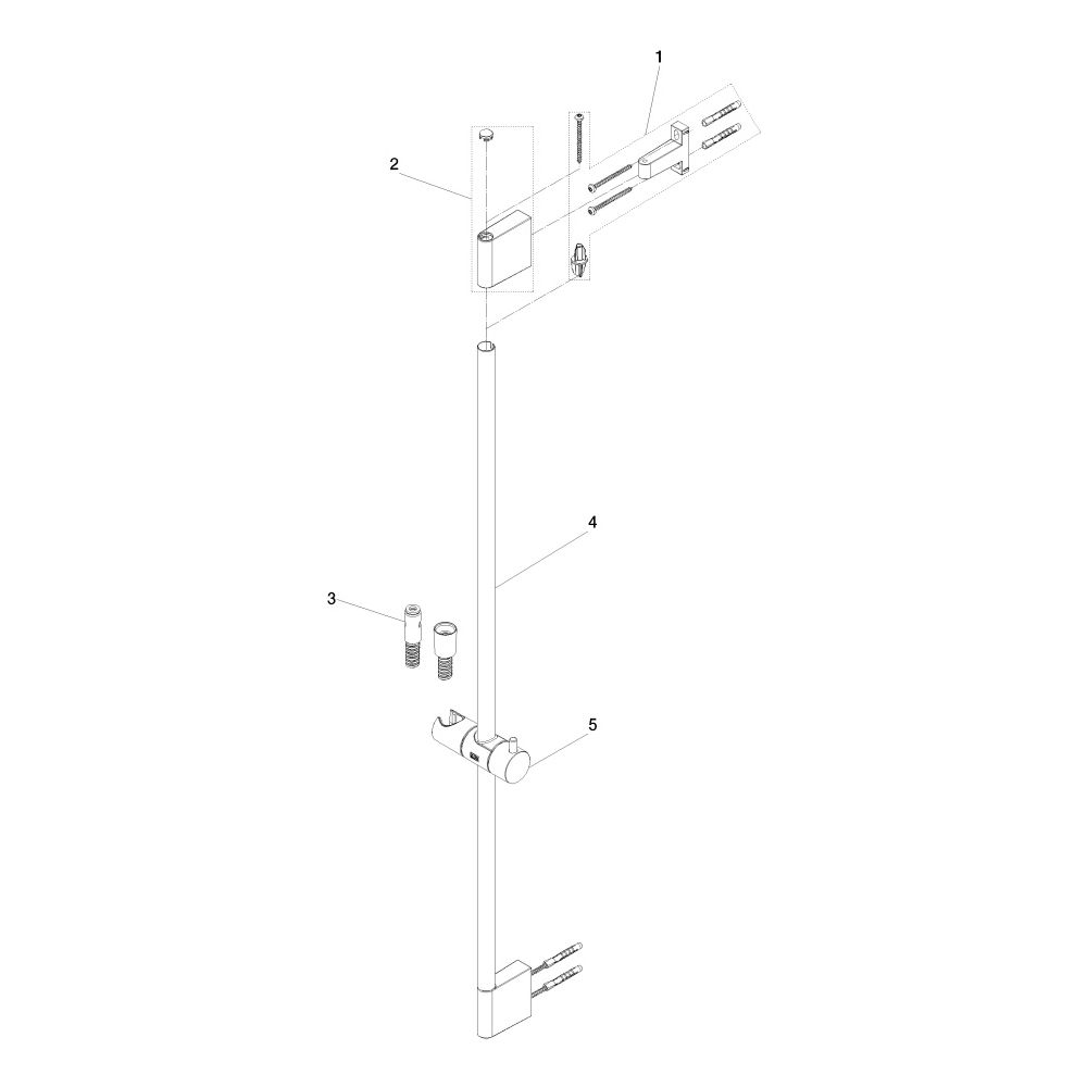 Dornbracht Duschgarnitur ohne Handbrause Wandrohr mit Schieber Schlauch 1750mm ... DORNBRACHT-26412979-39 4099477413747 (Abb. 6)
