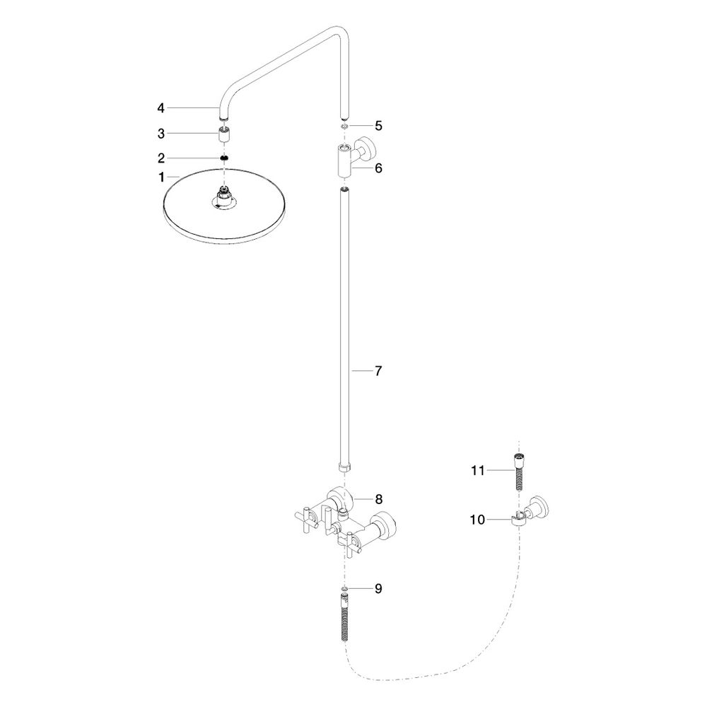 Dornbracht Shower Pipe Tara ohne Handbrause, Ausladung 420mm, Kopfbrause 300mm,... DORNBRACHT-26623892-47 4099477114507 (Abb. 6)