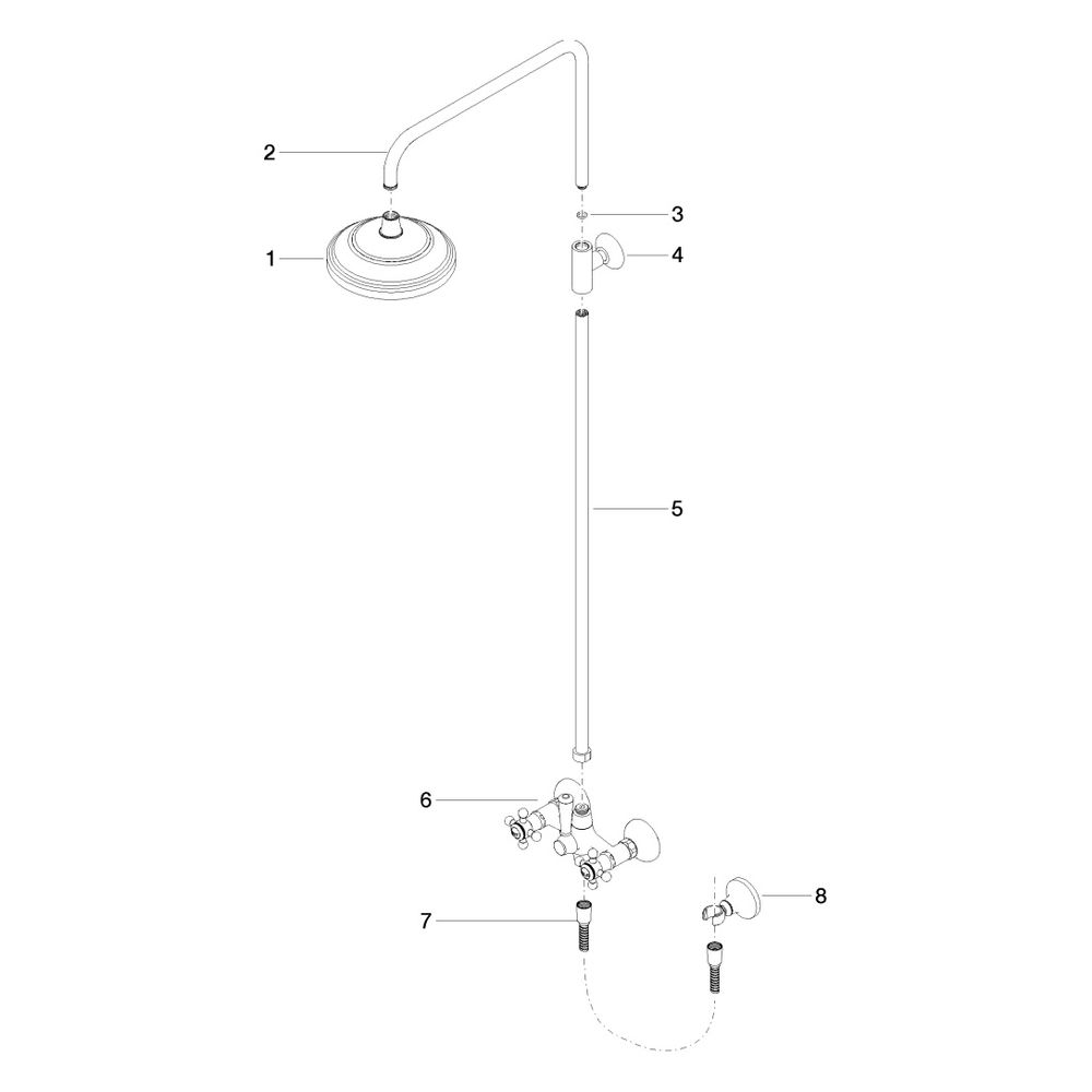 Dornbracht Shower Pipe Madison mit Brausebatterie ohne Handbrause, Ausladung 42... DORNBRACHT-26632360-06 4029011899362 (Abb. 5)