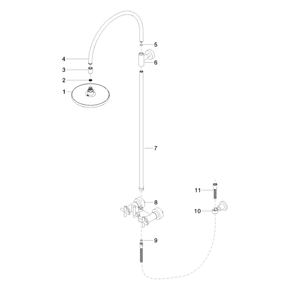 Dornbracht Tara Shower Pipe mit Brausebatterie 26632892 platin matt... DORNBRACHT-26632892-06 4029011900167 (Abb. 5)