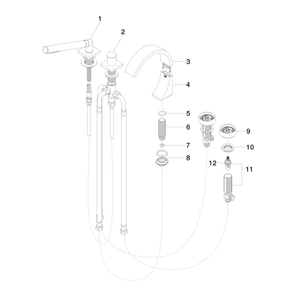 Dornbracht Wannen-Fünflochbatterie CYO für Wannenrandmontage 167mm, Platin gebü... DORNBRACHT-27523811-06 4029011930225 (Abb. 5)