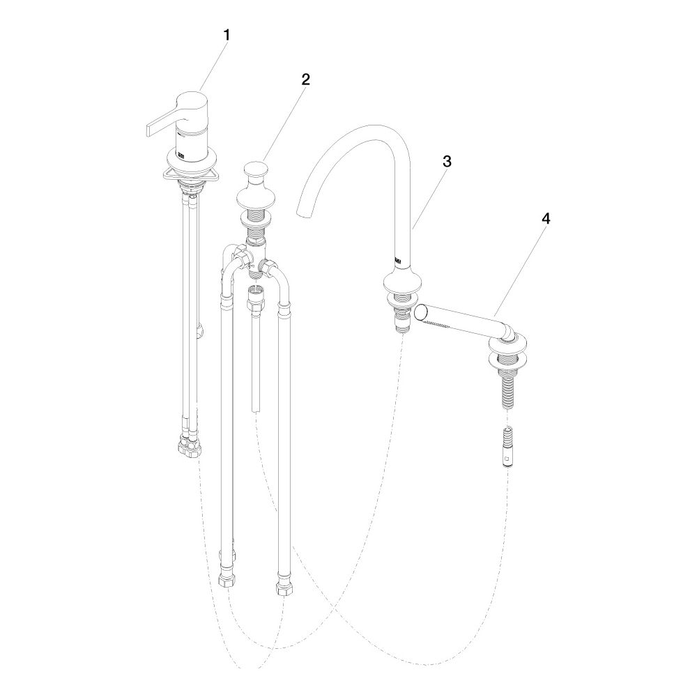 Dornbracht Wannen-Vierlochbatterie Vaia 220mm, Messing gebürstet 23kt Gold... DORNBRACHT-27632809-28 4029011897931 (Abb. 5)