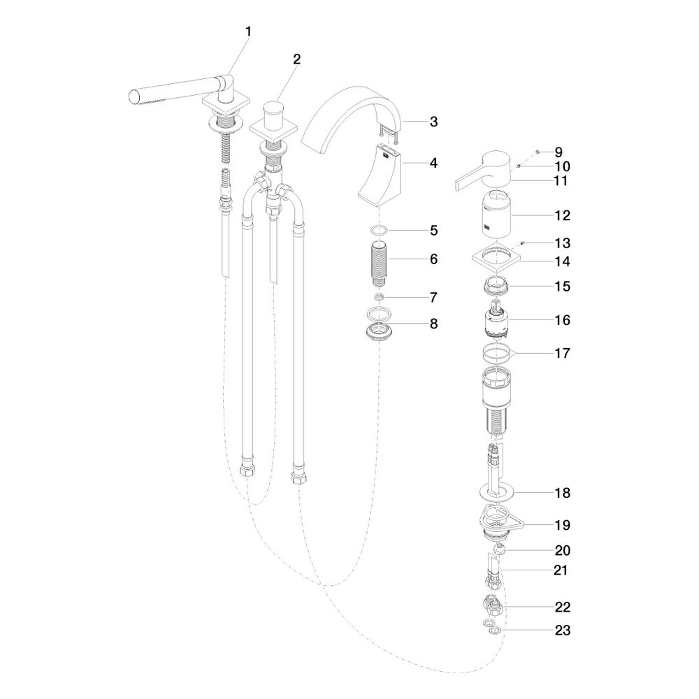 Dornbracht Wannen-Vierlochbatterie CYO für Wannenrandmontage 167mm, Chrom... DORNBRACHT-27632811-00 4029011923647 (Abb. 5)