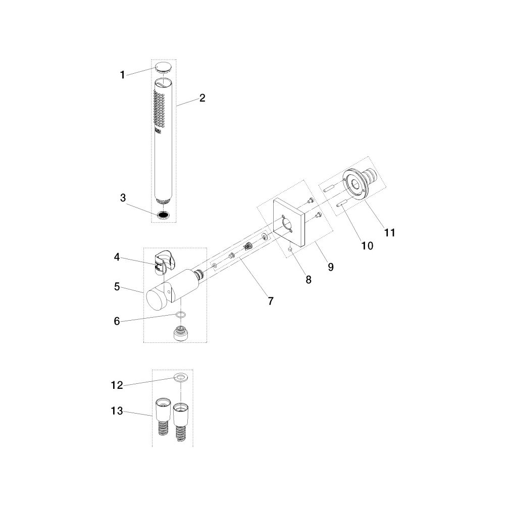 Dornbracht Schlauchbrausegarnitur mit integriertem Brausehalter Symetrics Roset... DORNBRACHT-27812970-00 4099477409733 (Abb. 5)
