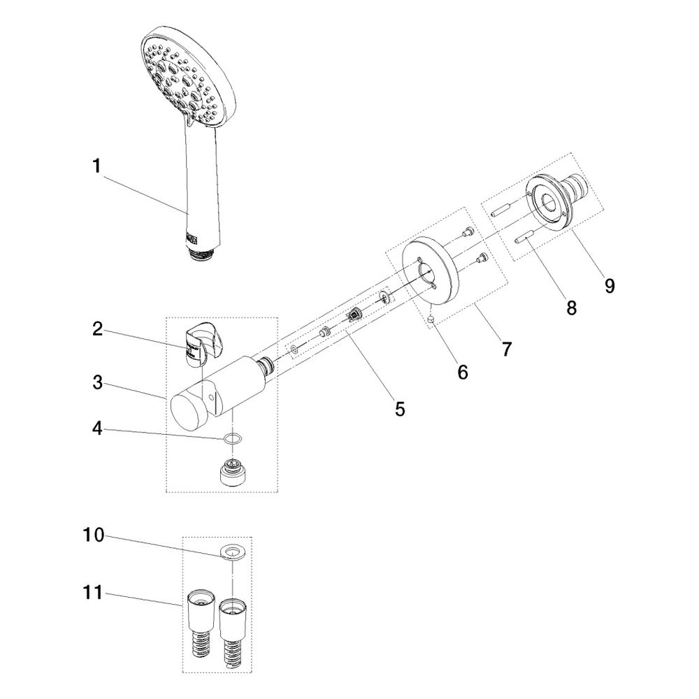 Dornbracht Schlauchbrausegarnitur, integ. Brausehalter Meta Brausekopf 100mm 15... DORNBRACHT-27813660-19 4099477415161 (Abb. 5)
