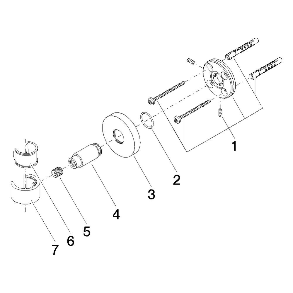 Dornbracht Brausehalter für Meta Rosette 55mm, Chrom, 28050625-00... DORNBRACHT-28050625-00 4029011433757 (Abb. 5)