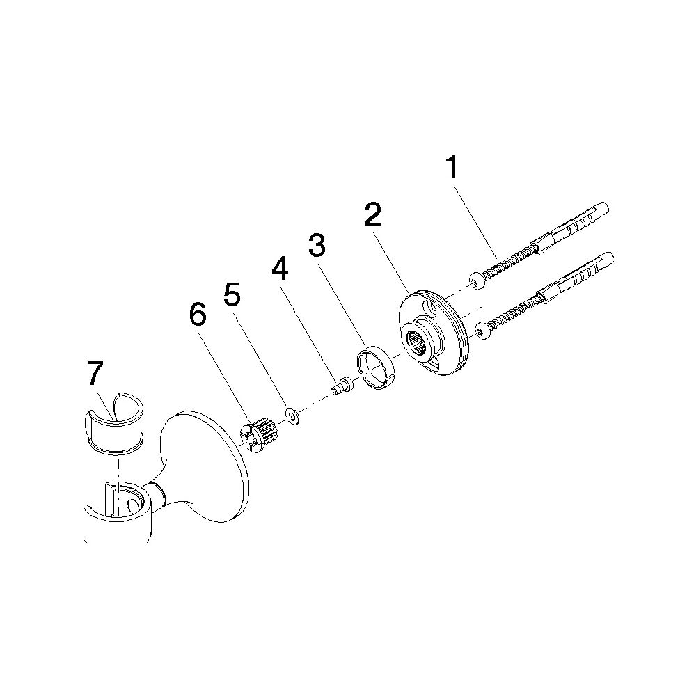 Dornbracht Brausehalter Vaia, Rosette 60mm, Platin... DORNBRACHT-28050809-08 4029011894596 (Abb. 5)