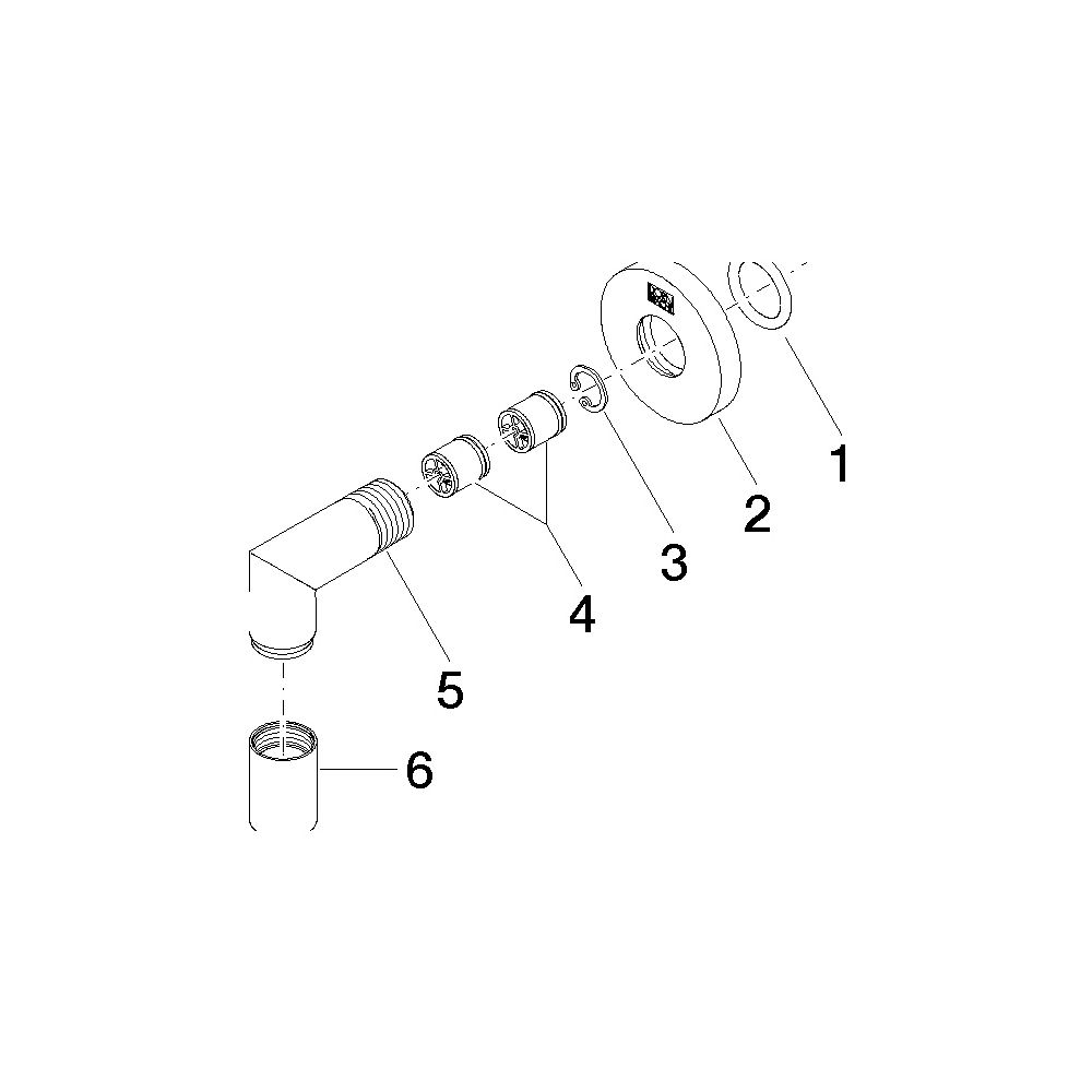 Dornbracht Wandanschlussbogen Meta Brauseabgang G 3/8" Rosette Durchmesser 55mm... DORNBRACHT-28450625-28 4029011885532 (Abb. 5)