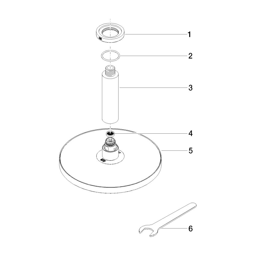 Dornbracht Regenbrause mit Deckenanbindung Serienspezifisch 28669970 platin... DORNBRACHT-28669970-08 4029011739941 (Abb. 5)