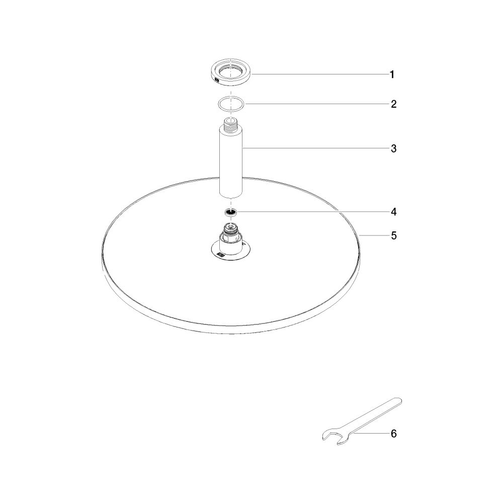 Dornbracht Regenbrause mit Deckenanbindung D 400mm Pure Rain 20l/min, Platin... DORNBRACHT-28699970-08 4029011739347 (Abb. 5)