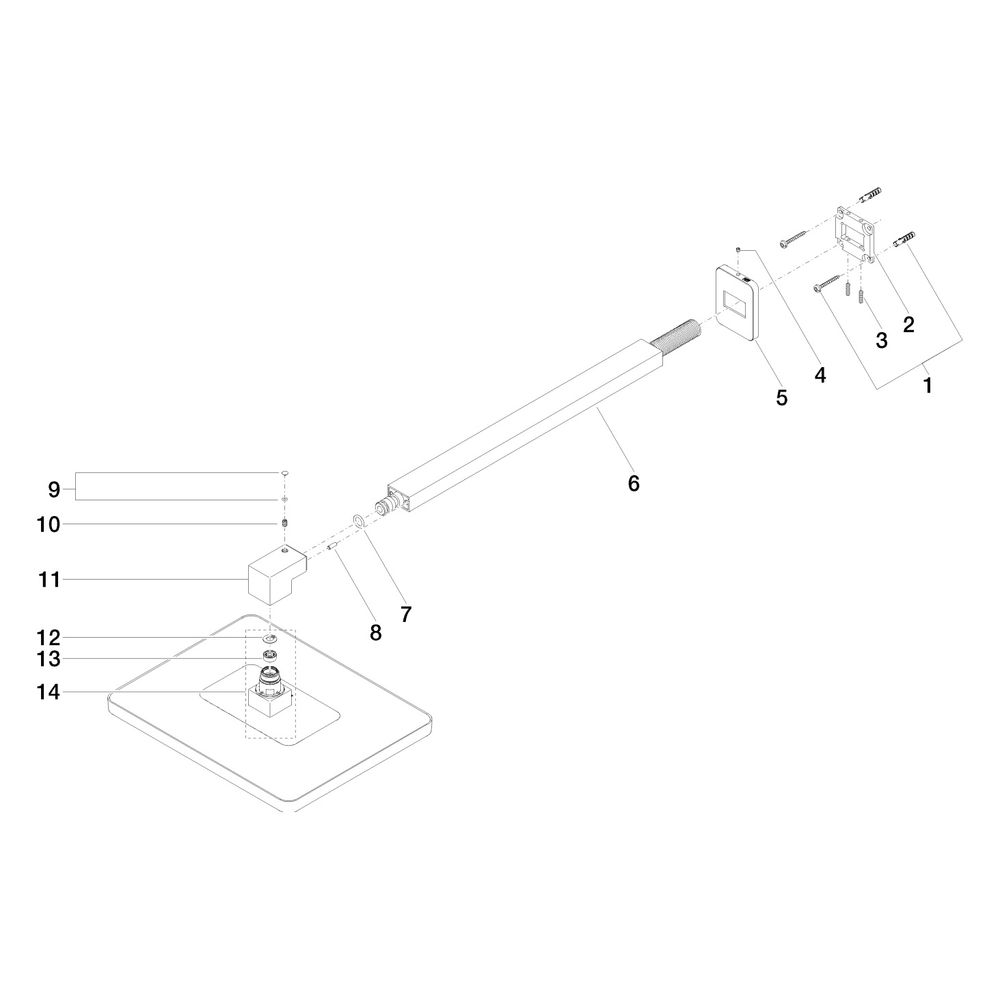 Dornbracht Regenbrause mit Wandanbindung FlowReduce Ausladung 450mm 300x240mm 6... DORNBRACHT-28760710-06 4099477472041 (Abb. 5)