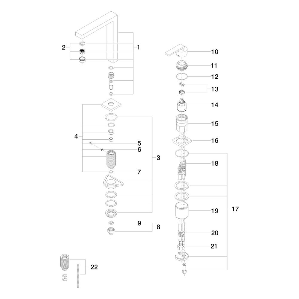 Dornbracht Zweilochbatterie Lot Bar Tap schwenkbarer Auslauf 165mm, 8l/min, Bro... DORNBRACHT-32805680-42 4099477261256 (Abb. 6)