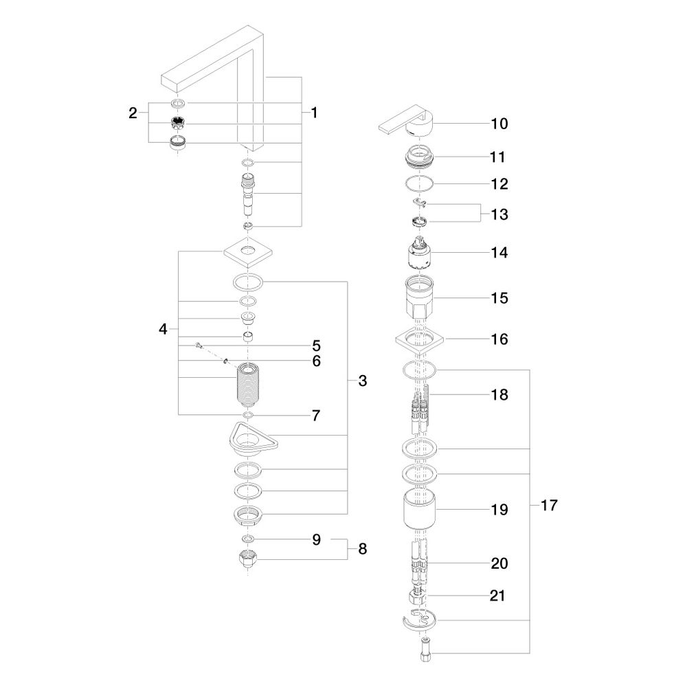 Dornbracht Zweilochbatterie Lot Bar Tap schwenkbarer Auslauf 165mm, 8l/min, Bro... DORNBRACHT-32805680-42 4099477261256 (Abb. 7)