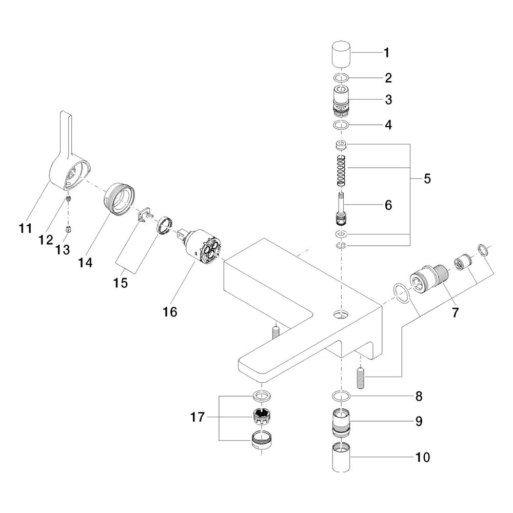 Dornbracht LULU Wannen-Einhandmischer für Wandmontage 33200710 chrom... DORNBRACHT-33200710-00 4029011438554 (Abb. 5)
