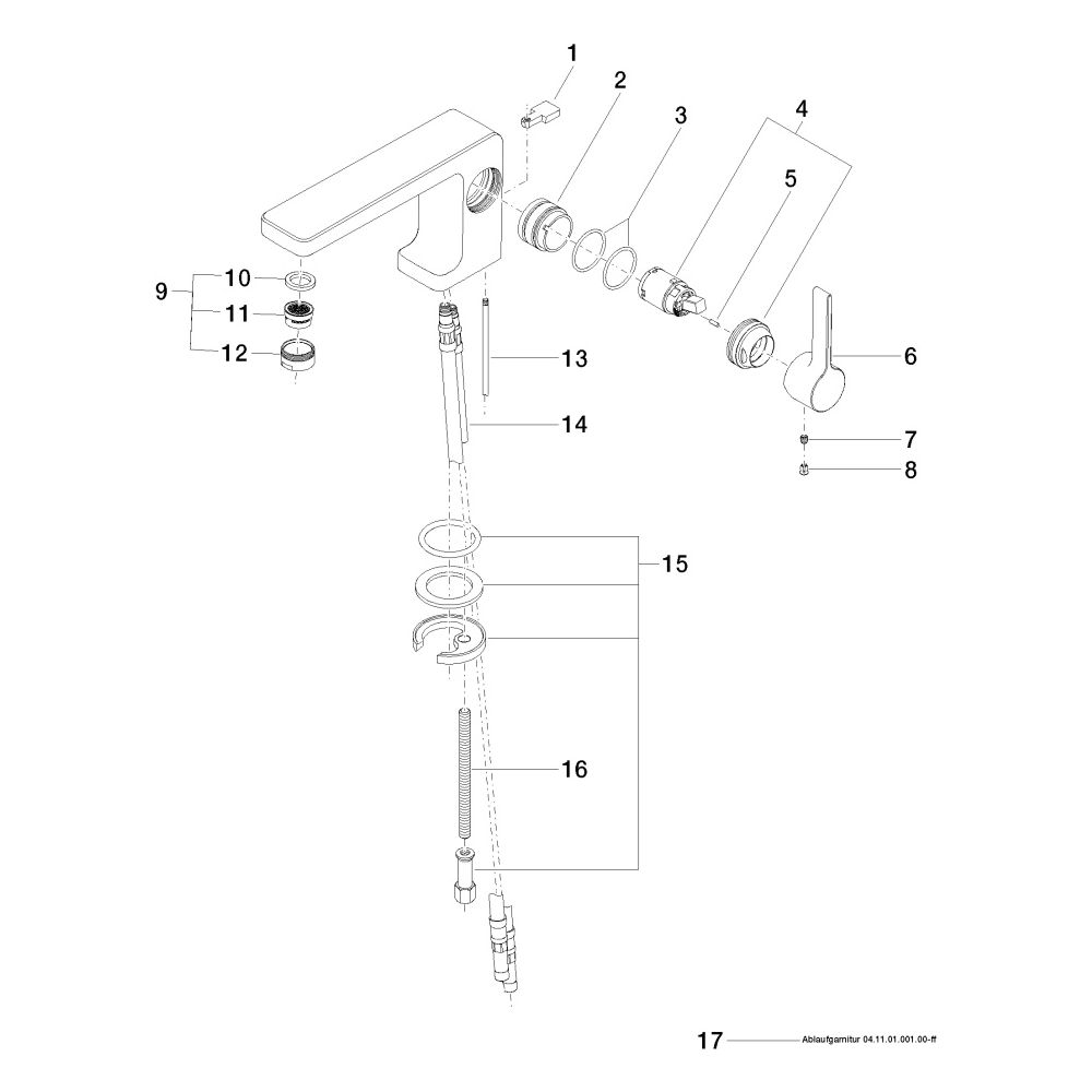 Dornbracht Waschtisch-Einhandbatterie Lulu mit Ablaufgarnitur Ausladung 155mm 7... DORNBRACHT-33500710-00 4029011437458 (Abb. 5)