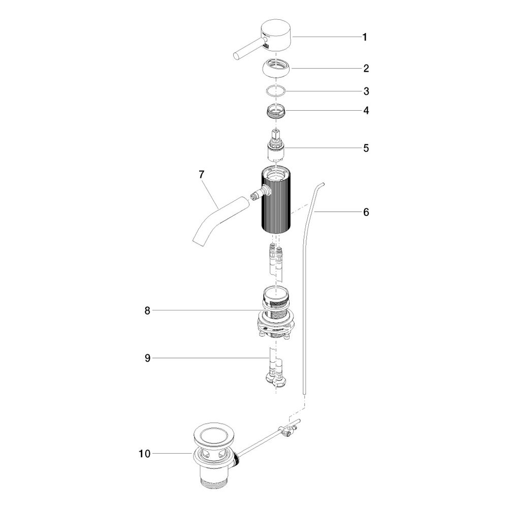 Dornbracht Waschtisch-Einhandbatterie Meta mit Ablaufgarnitur, 125mm, lineare S... DORNBRACHT-33504660-27 4099477188225 (Abb. 5)