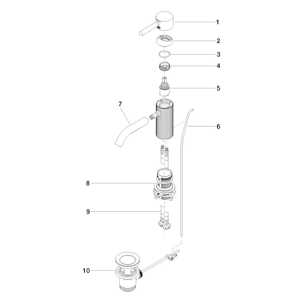 Dornbracht Waschtisch-Einhandbatterie Meta mit Ablaufgarnitur, 125mm, facettier... DORNBRACHT-33505660-19 4099477015736 (Abb. 5)