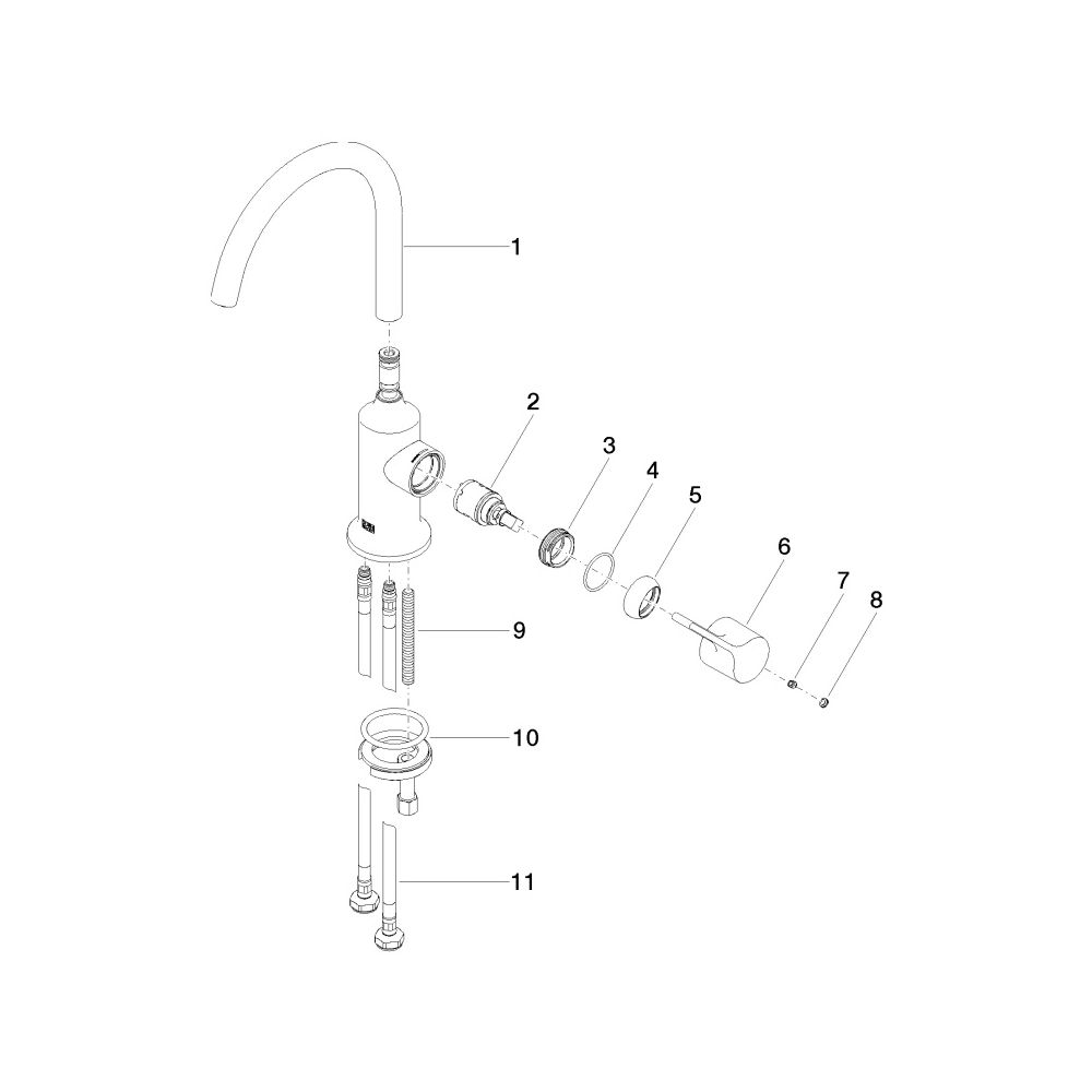 Dornbracht Waschtisch-Einhandbatterie Vaia o. Ablaufg., schwenkbar, Ausladung 1... DORNBRACHT-33521809-00 4029011737619 (Abb. 5)
