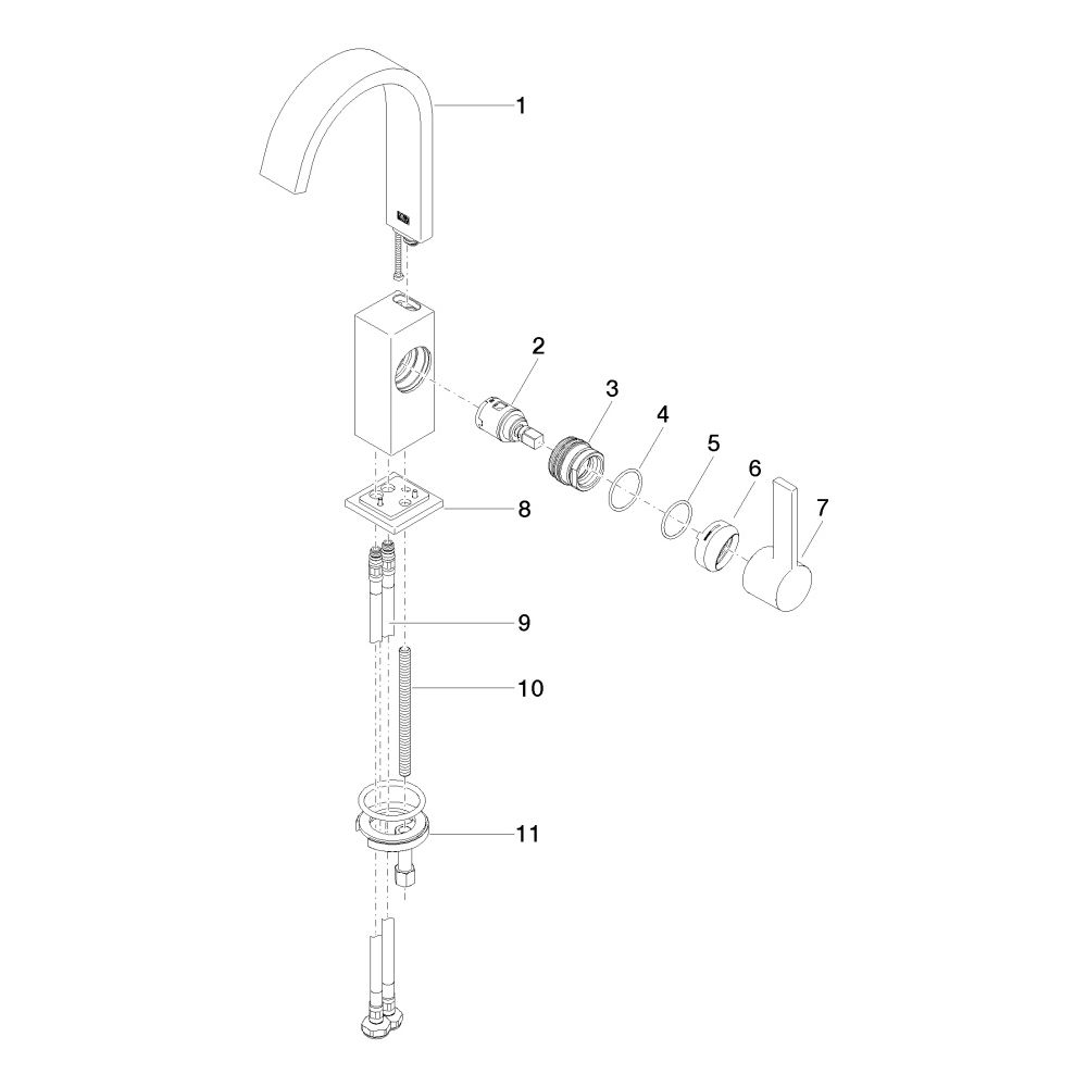 Dornbracht Waschtisch-Einhandbatterie Mem, o. Ablaufg., starrer Auslauf, 113mm,... DORNBRACHT-33522782-42 4099477289557 (Abb. 3)