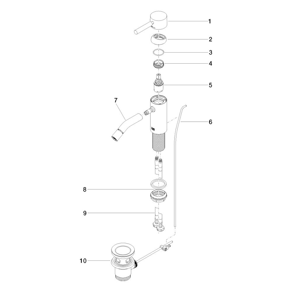 Dornbracht Bidet-Einhandbatterie Meta, mit Ablaufgarnitur, Ausladung 125mm, max... DORNBRACHT-33600660-33 4029011766695 (Abb. 5)