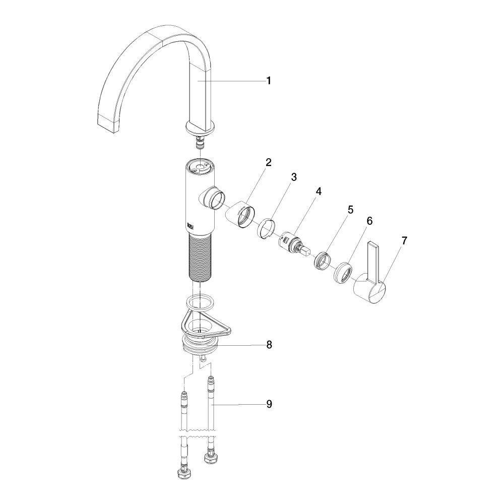 Dornbracht Einhebelmischer Mem, Ausladung 201mm, schwenkbar, max. 6,3l/min, Cha... DORNBRACHT-33800682-46 4099477092768 (Abb. 5)