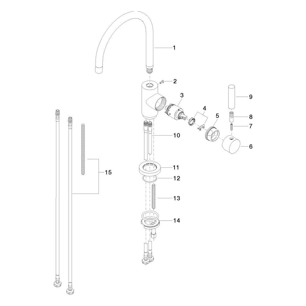 Dornbracht Einhebelmischer Tara schwenkbar, Ausladung 201mm, max. 7l/min, Dark ... DORNBRACHT-33800888-39 4099477400631 (Abb. 6)
