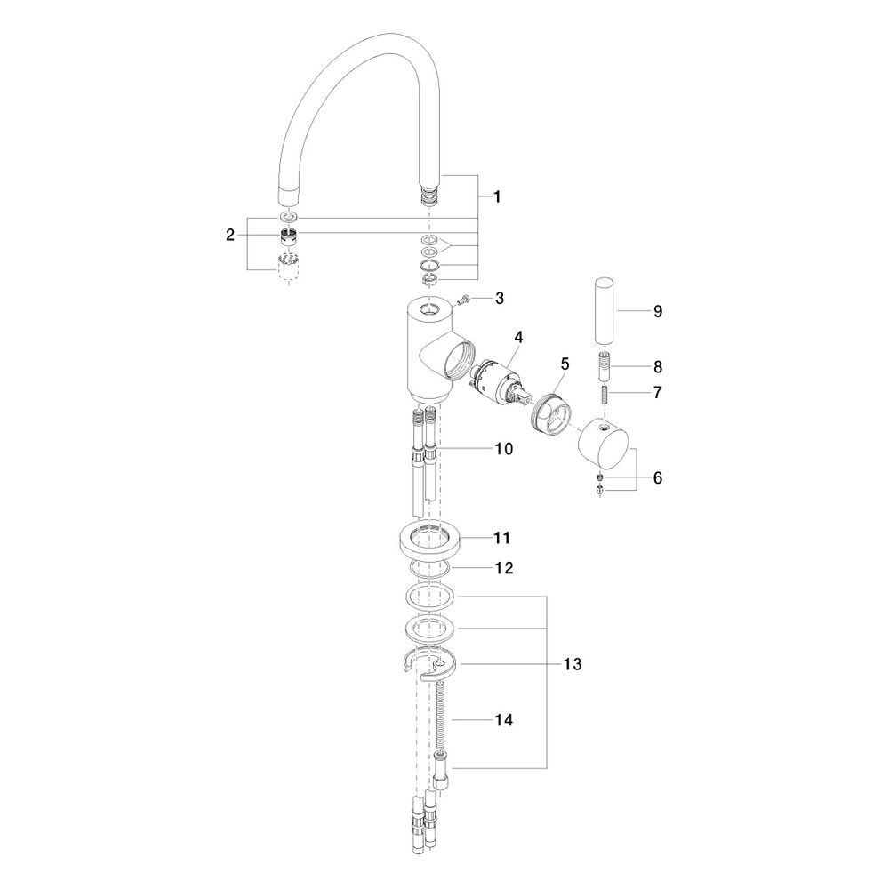 Dornbracht Einhebelmischer Tara schwenkbar, Ausladung 201mm, max. 7l/min, Dark ... DORNBRACHT-33800888-39 4099477400631 (Abb. 8)