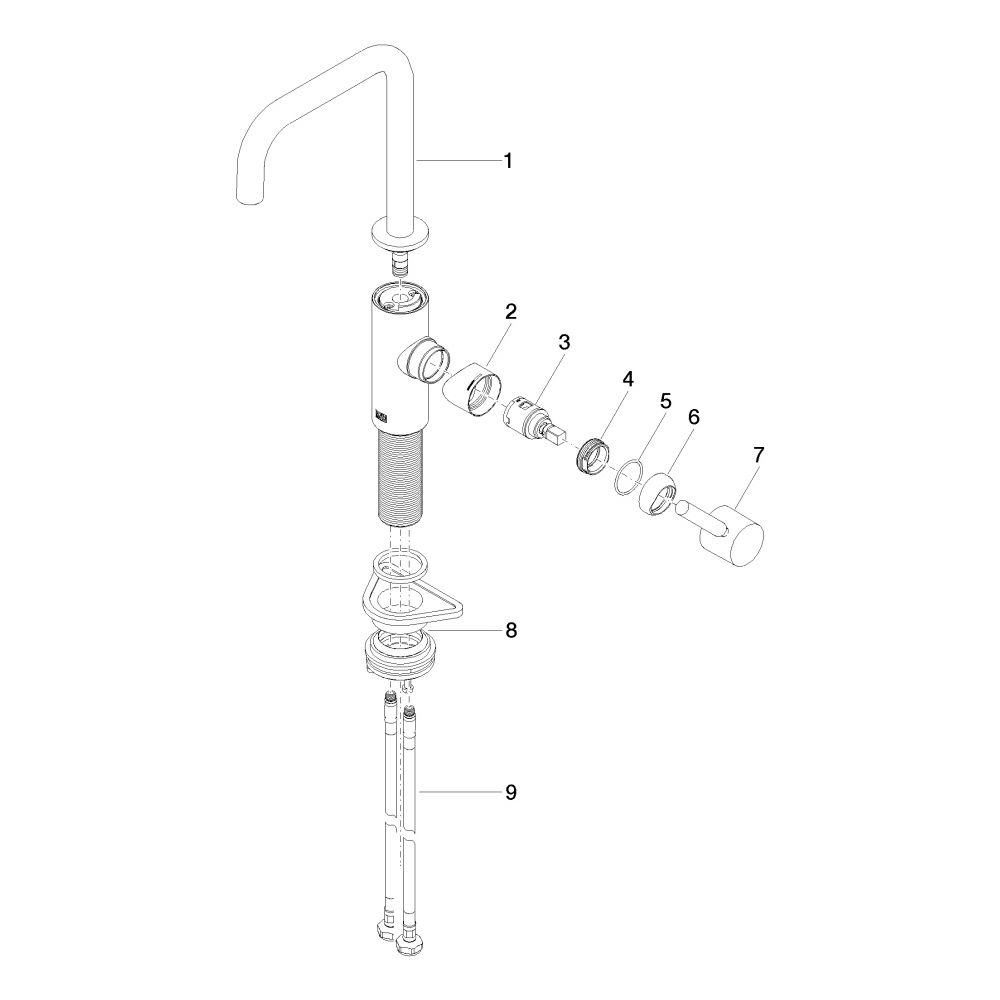 Dornbracht Einhebelmischer Meta Square Bar Tap schwenkbar, Ausladung 166mm, max... DORNBRACHT-33805861-28 4099477054124 (Abb. 5)