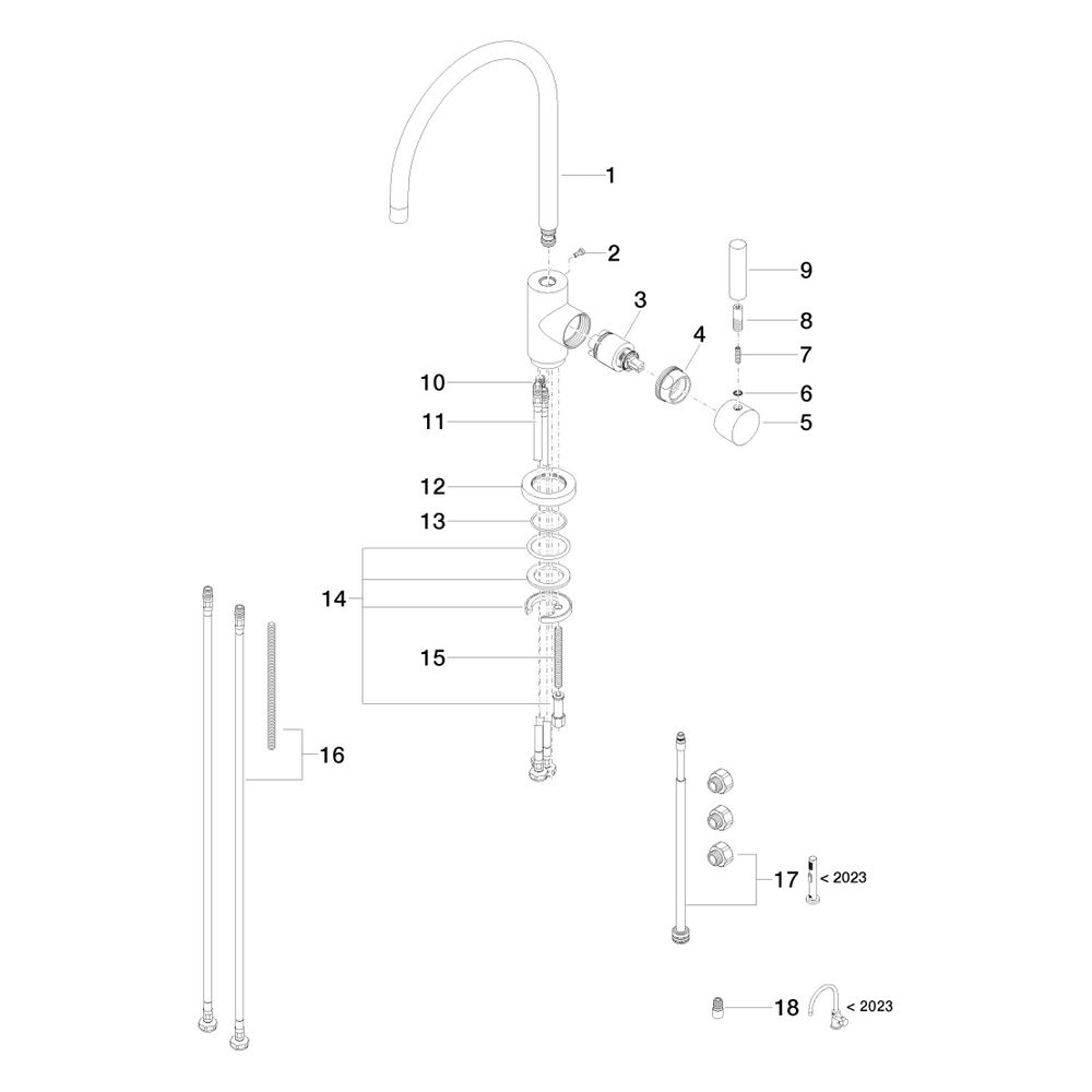 Dornbracht Einhebelmischer Tara, für Spül-/Profibrause, Ausladung 235mm, max. 7... DORNBRACHT-33836888-28 4099477241791 (Abb. 5)