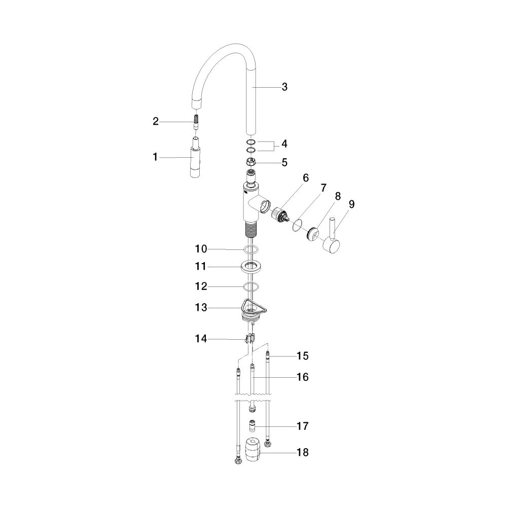 Dornbracht Einhebelmischer Tara Pull-down mit Brausefunktion, Ausladung 240mm, ... DORNBRACHT-33870888-00 4099477024929 (Abb. 5)
