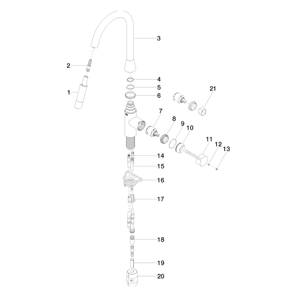 Dornbracht Einhebelmischer Sync Pull-down mit Brausefunktion, Ausladung 240mm, ... DORNBRACHT-33870895-39 4099477401058 (Abb. 6)