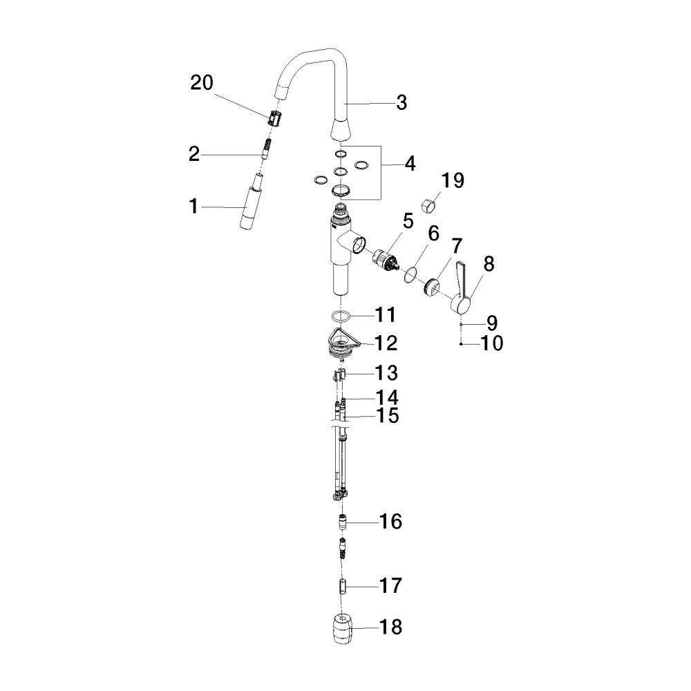Dornbracht Einhebelmischer Sync Pull-down mit Brausefunktion, Ausladung 240mm, ... DORNBRACHT-33875895-39 4099477401072 (Abb. 6)